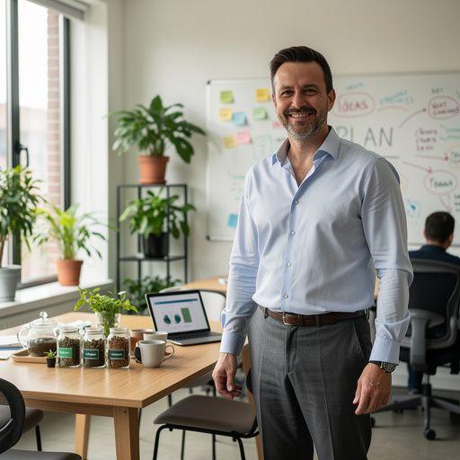 Valerijono šaknies arbatos puodelis ant stalo, šalia knygos ir žvakės, kuri sukuria atsipalaidavimo atmosferą.